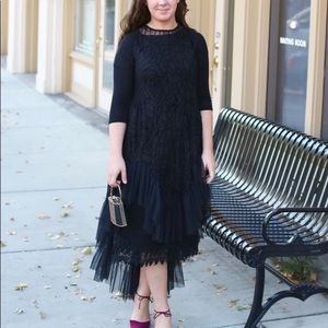 Peony street black lace dress
